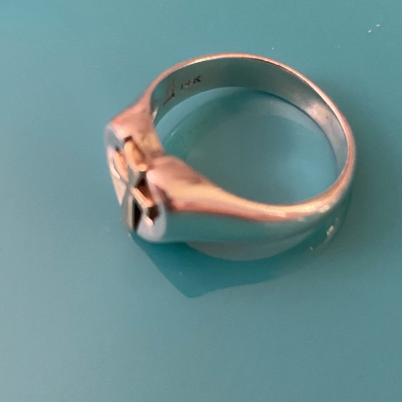 James Avery 925/14K Heart Cross Ring SZ 6 - Picture 4 of 5